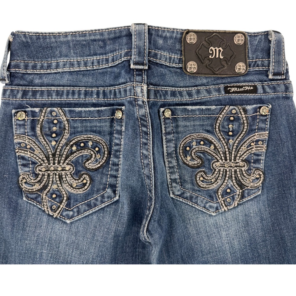 Miss Me Denim Boot Cut Jeans with Silver Accents